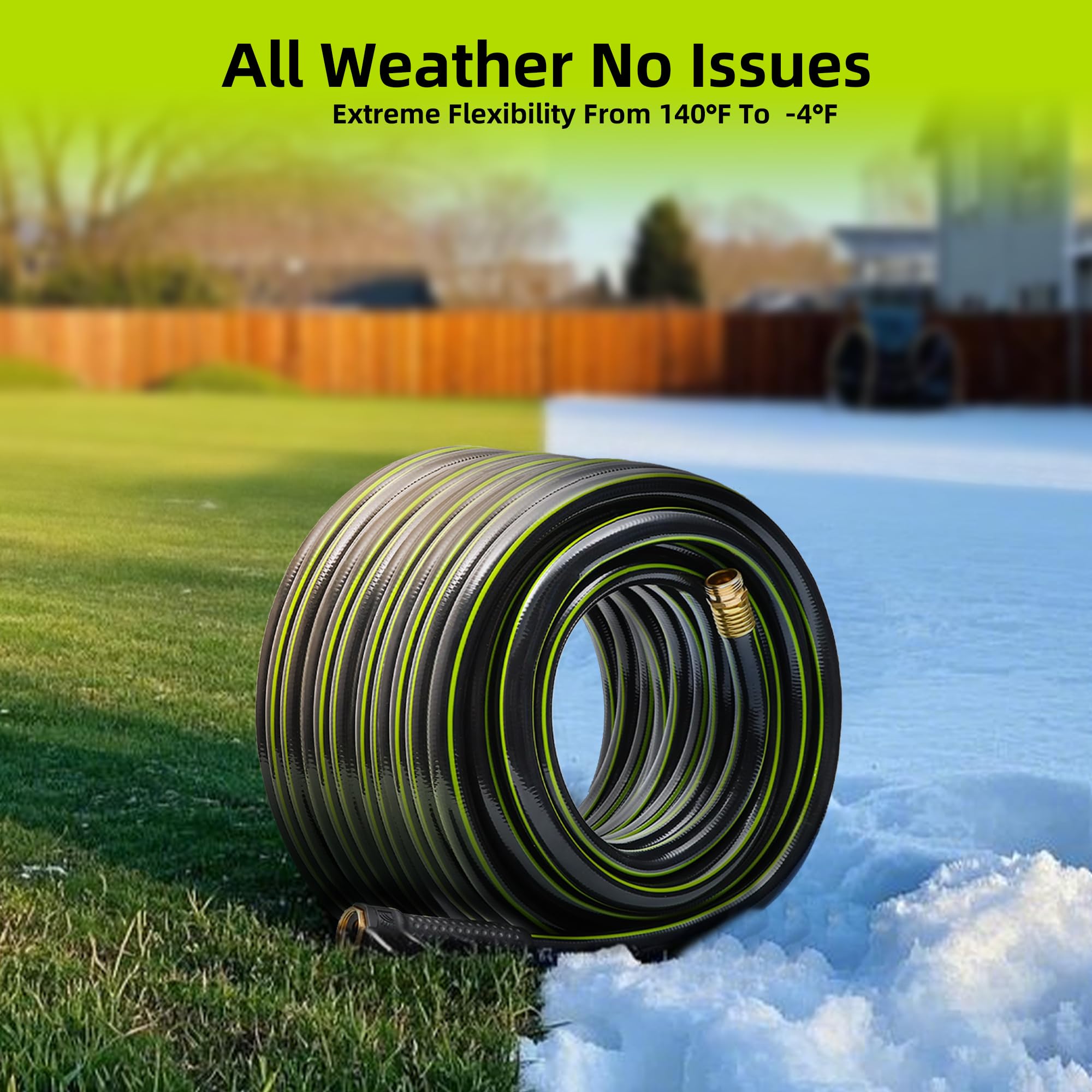 Worth Leader Short Garden Hose 3/4 in. x 2 ft. - Heavy Duty Lightweight PVC Water Hose - Flexible, No Kink, Leakproof, Male to Female Fittings - 200PSI Work & 500PSI Burst, for Lawn & Commercial Use