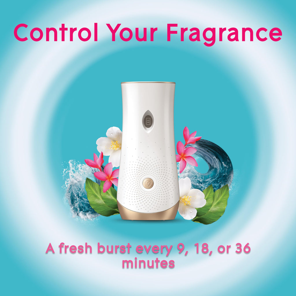 Glade Automatic Spray Refill and Holder Kit, Air Freshener for Home and Bathroom, Aqua Waves, 6.2 Oz, 2 Count (Pack of 2)