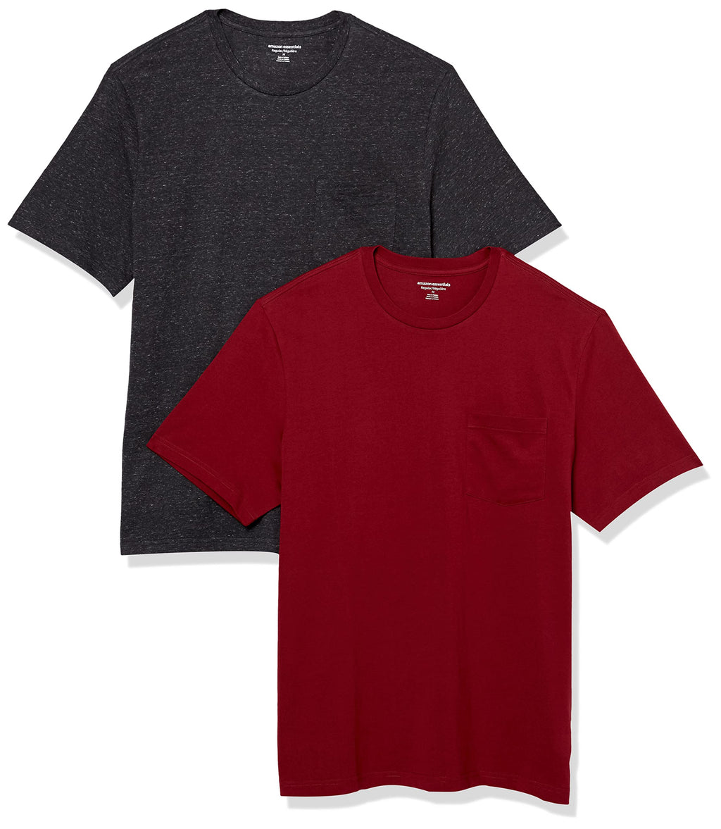 Amazon Essentials Men's Short-Sleeve Crewneck Pocket T-Shirts, Pack of 2