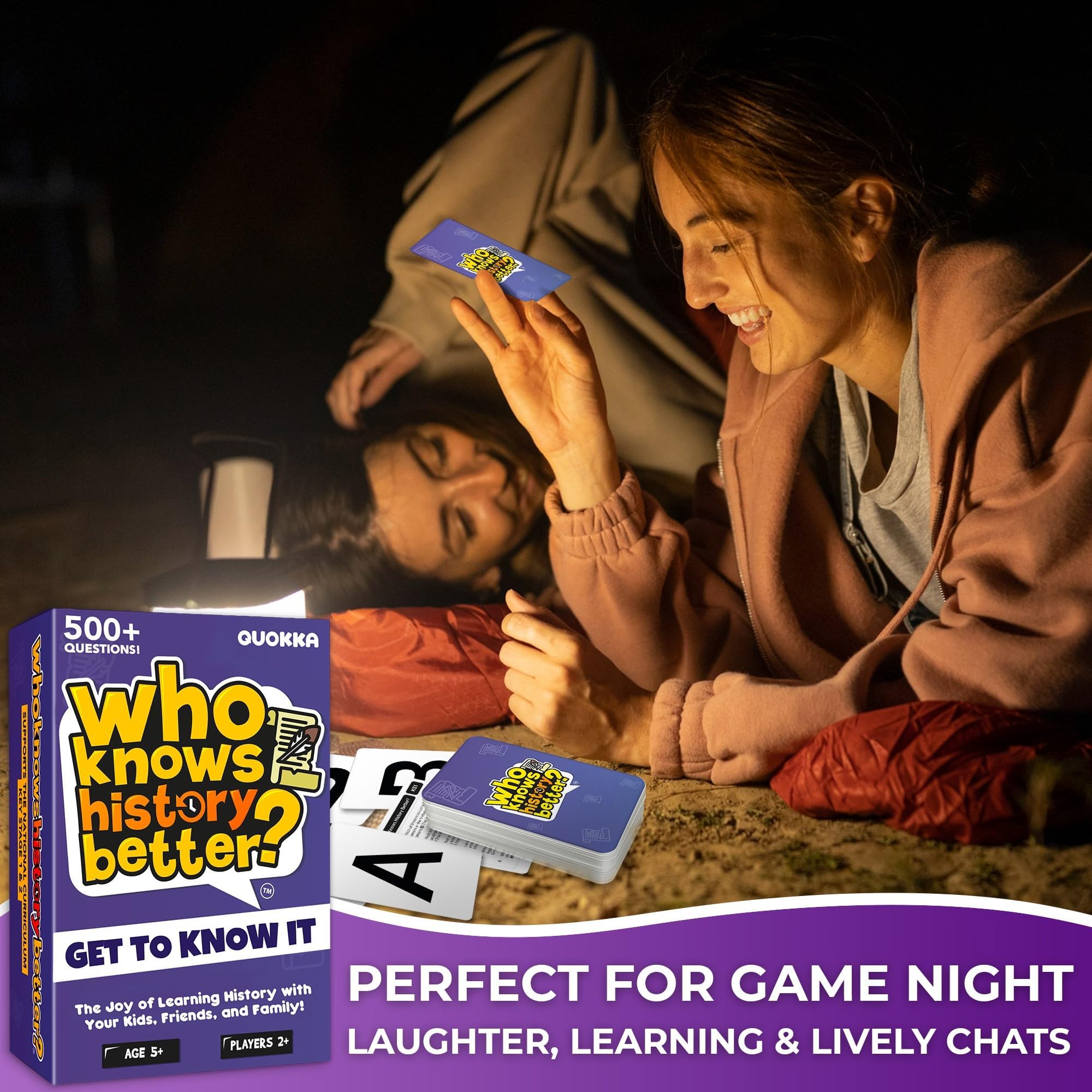 Family Board Games for Kids and Adults - Trivia Card Games for Kids 8-12 and Adults - Who Knows Me Better for Family Game Night - 500+ Facts Questions from Ages 6-8 — Fun Travel Car Activities for 5+