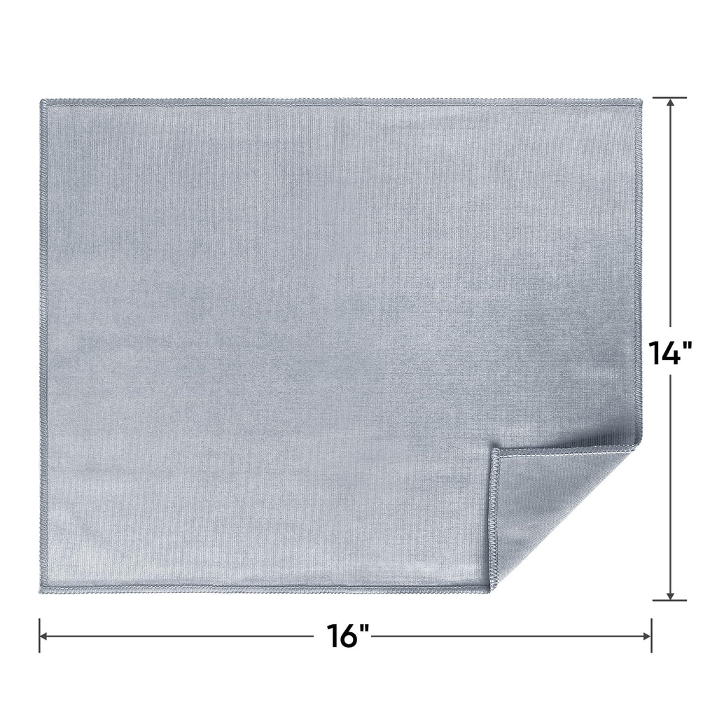 HOMEXCEL Microfiber Glass Cleaning Cloths 6 PK, Lint Free Streak Free, Reusable Microfiber Magic Cleaning Cloth for Cleaning Windows, Glasses, Mirrors, Screens, Stainless Steel, and More, Blue-14”×16”