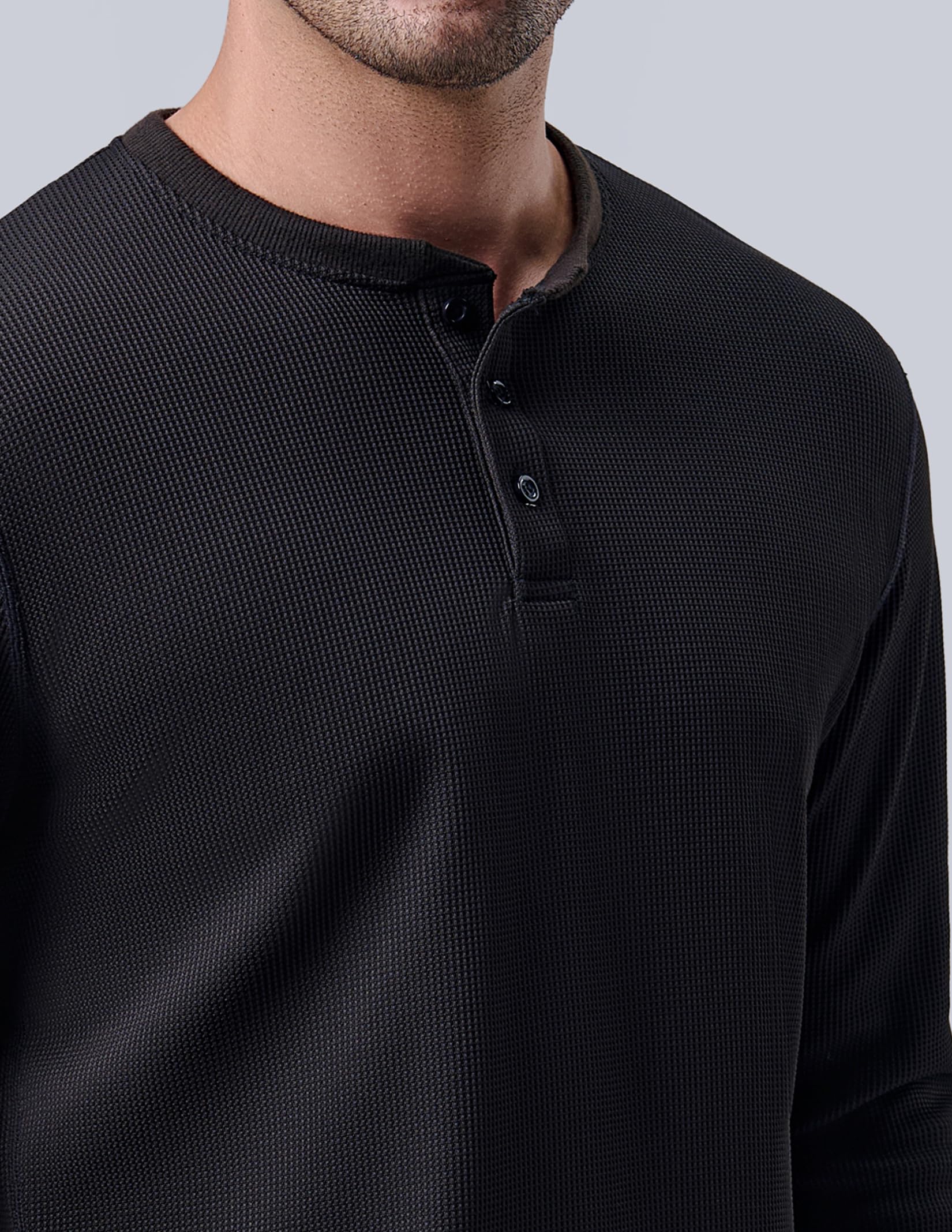 Liberty Pro 3 Pack Mens Waffle Henley Thermal Long Sleeve Shirts, Casual Fitted Fall Shirts for Men