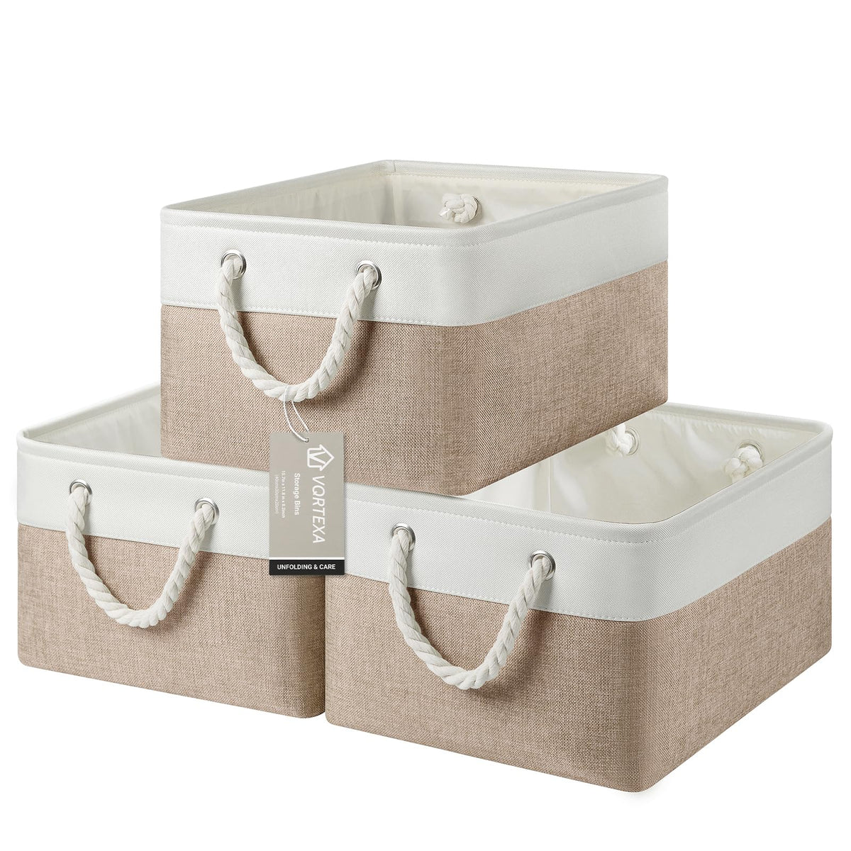 Storage Baskets for Shelves 11.8x7.9x5.2 Inch, Foldable Fabric Storage Bins with Handles, Small Storage Baskets for Organizing Closet, Office, Home Organization (1-Pack, Gray)