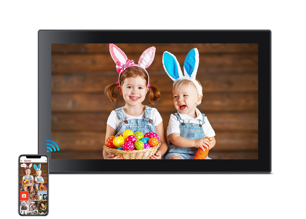 32GB FRAMEO 10.1 Inch Smart WiFi Digital Photo Frame | 1280x800 HD IPS Touchscreen , 32GB Large Storage, Auto Rotate,Share Moments Instantly via Frameo App from Anywhere