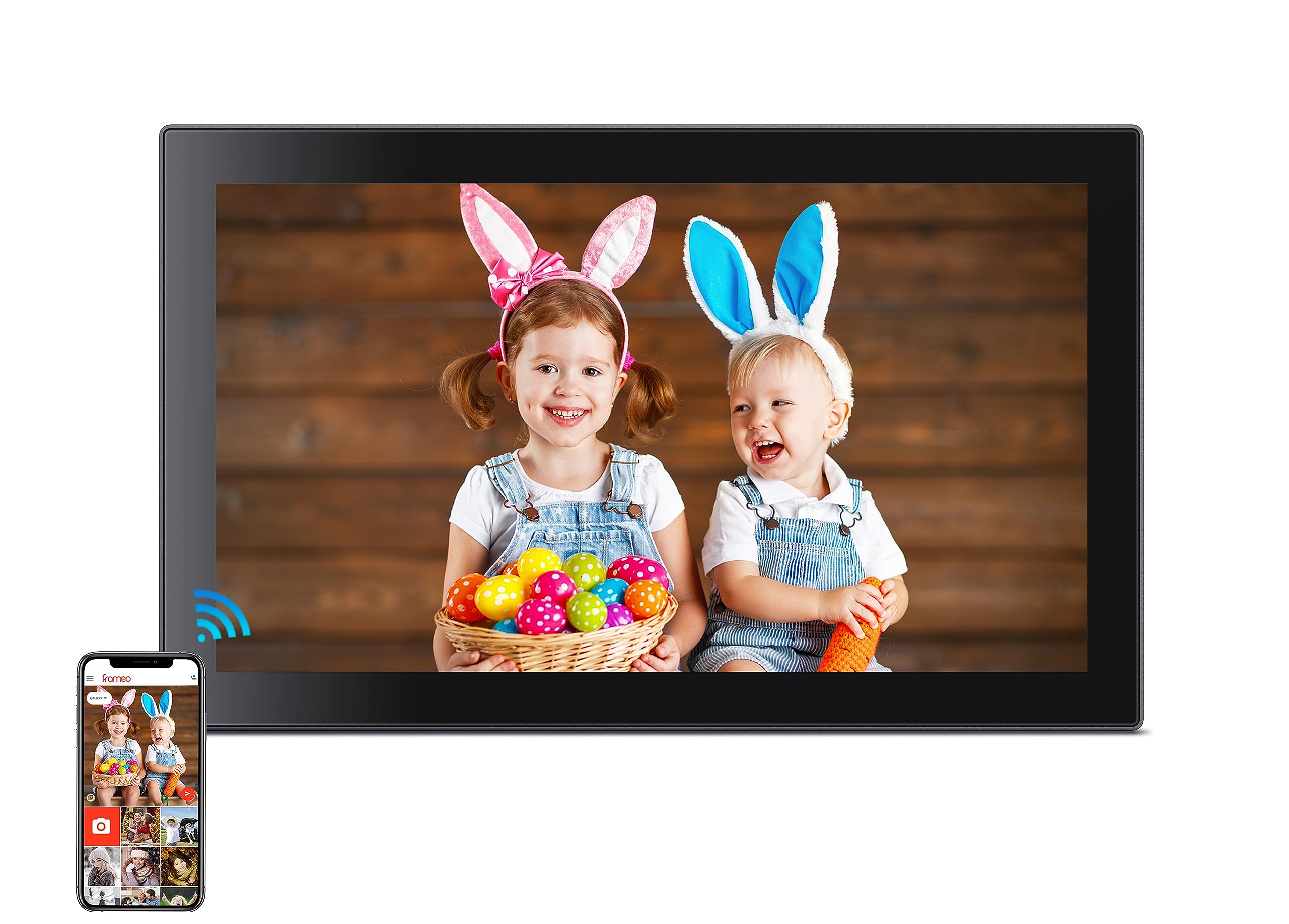 32GB FRAMEO 10.1 Inch Smart WiFi Digital Photo Frame | 1280x800 HD IPS Touchscreen , 32GB Large Storage, Auto Rotate,Share Moments Instantly via Frameo App from Anywhere