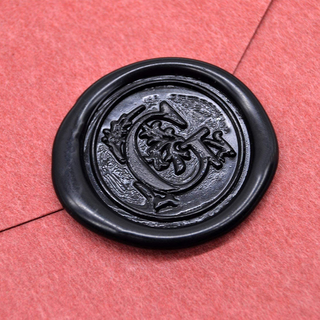 Medieval Initial Alphabet Sealing Wax Stamps, Brass Head Wooden Handle, for Thanksgiving Card/Envelope/Gift Wrap/Wedding Engagement Party Invitation - Letter S