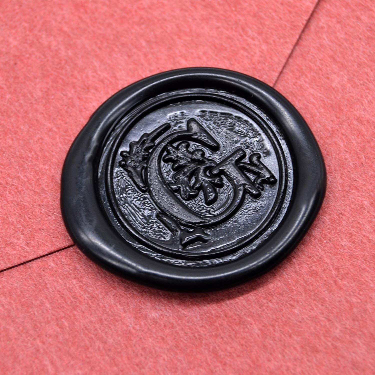 Medieval Initial Alphabet Sealing Wax Stamps, Brass Head Wooden Handle, for Thanksgiving Card/Envelope/Gift Wrap/Wedding Engagement Party Invitation - Letter S