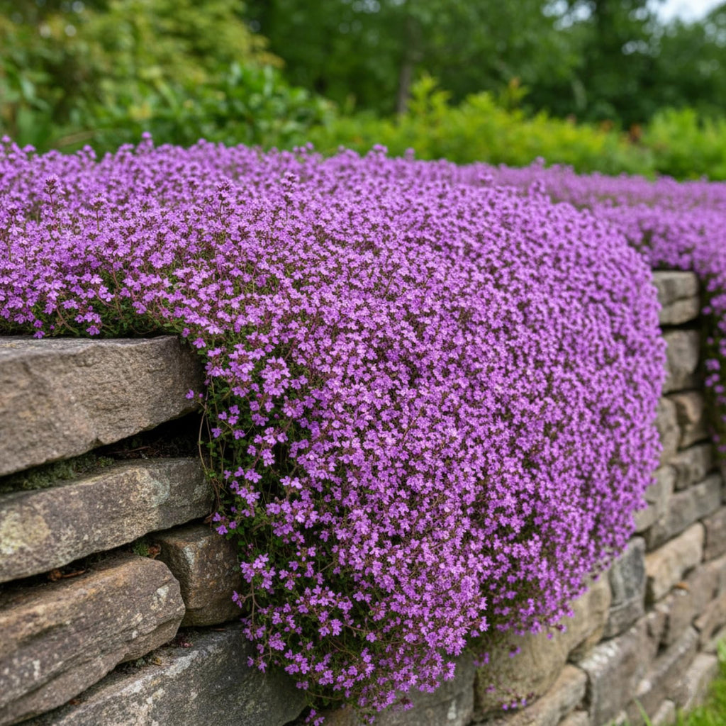 20,000+ Creeping Thyme Seeds Ground Cover, Flower Seeds for Planting, Thymus Serpyllum Perennial for Rock Garden, Garden Path, Border and Sunny Areas (Hot Pink)