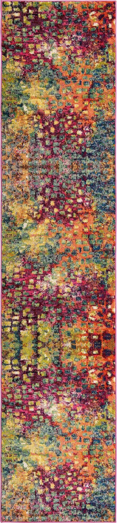 Unique Loom Jardin Collection Colorful, Vibrant, Abstract, Modern Area Rug (2' 0 x 3' 0 Rectangular, Multi/ Blue)