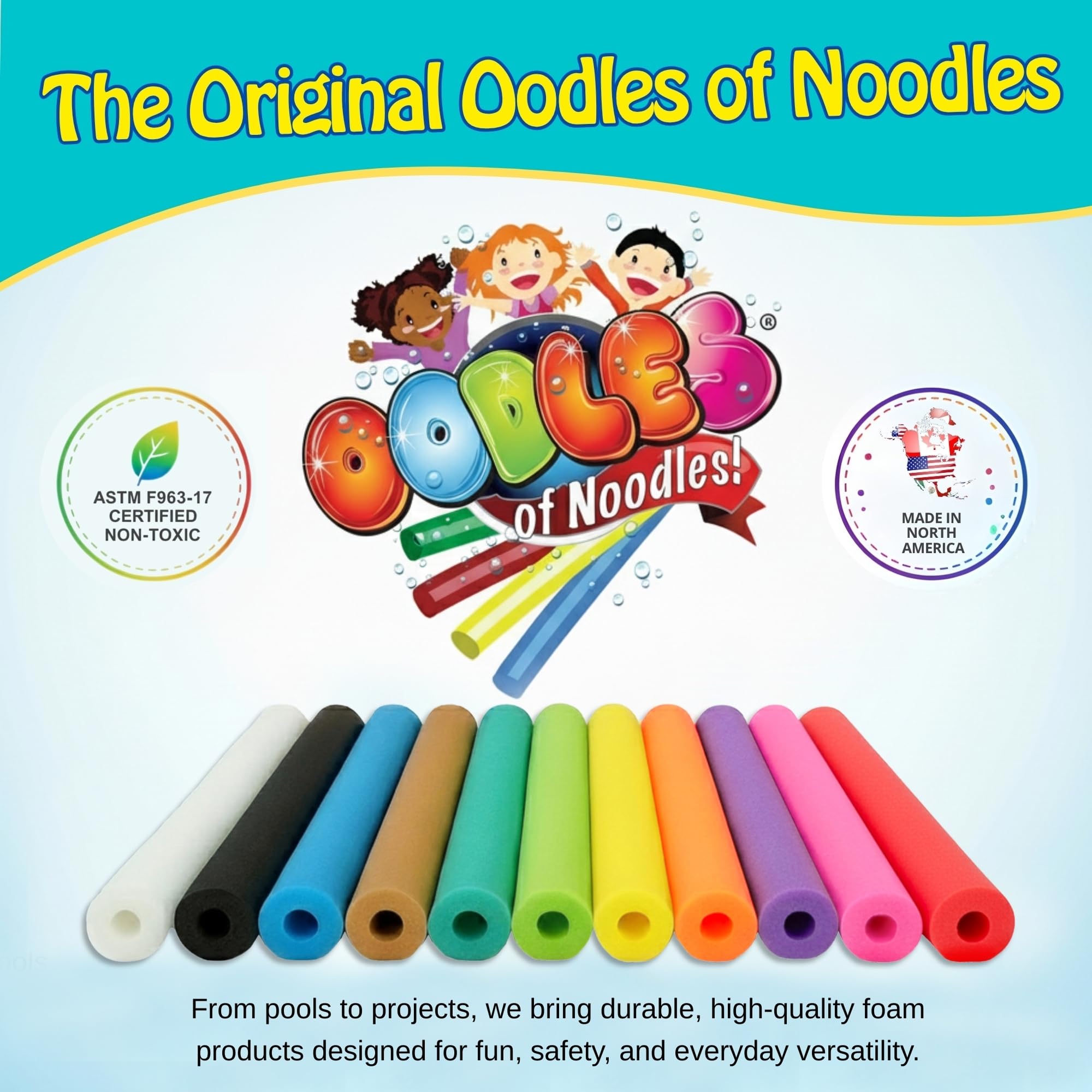 Oodles of Noodles Pool Noodles - Pack of 12 - Approx. 48 inch x 2.5 inch Multi-Purpose Tubes for, Pool, Exercise, Crafts, Padding, Insulation & More