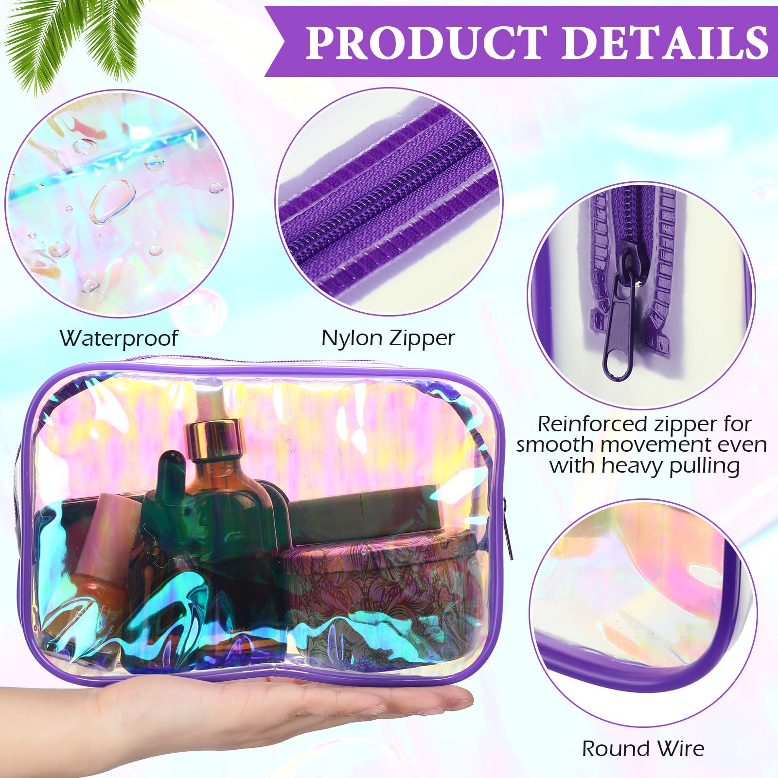 Weewooday 12 Pieces Clear Makeup Bags Cosmetic Storage Bags PVC Zipper Pouches Travel Waterproof Makeup Plastic Case for Women Organizing Toiletries Traveling Bathroom(Medium,Black)