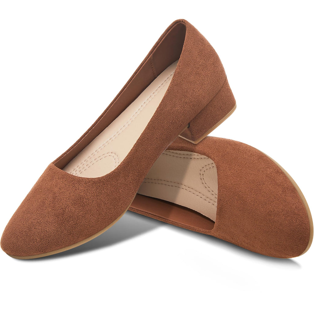 AISFAES Women Pumps Low Chunky Rounded Toe Heels Healed Dress Pumps Elegant Wedges Working Shoes