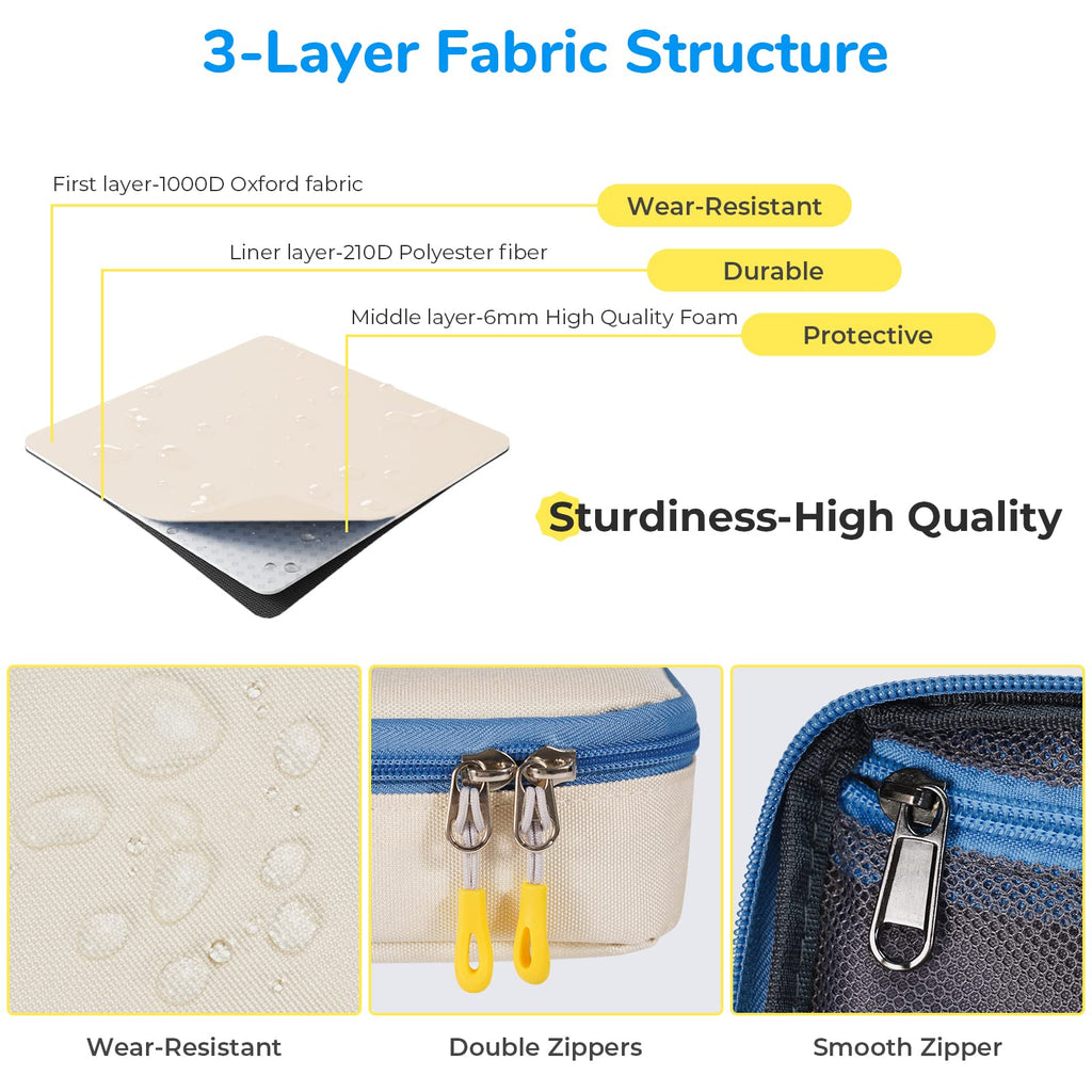 ECHSRT Large Pencil Case, Aesthetic Pen Pouch with Big Capacity, Minimalist Portable Stationery Bag with Handle for Office Organizer Aesthetic Pencil Cases