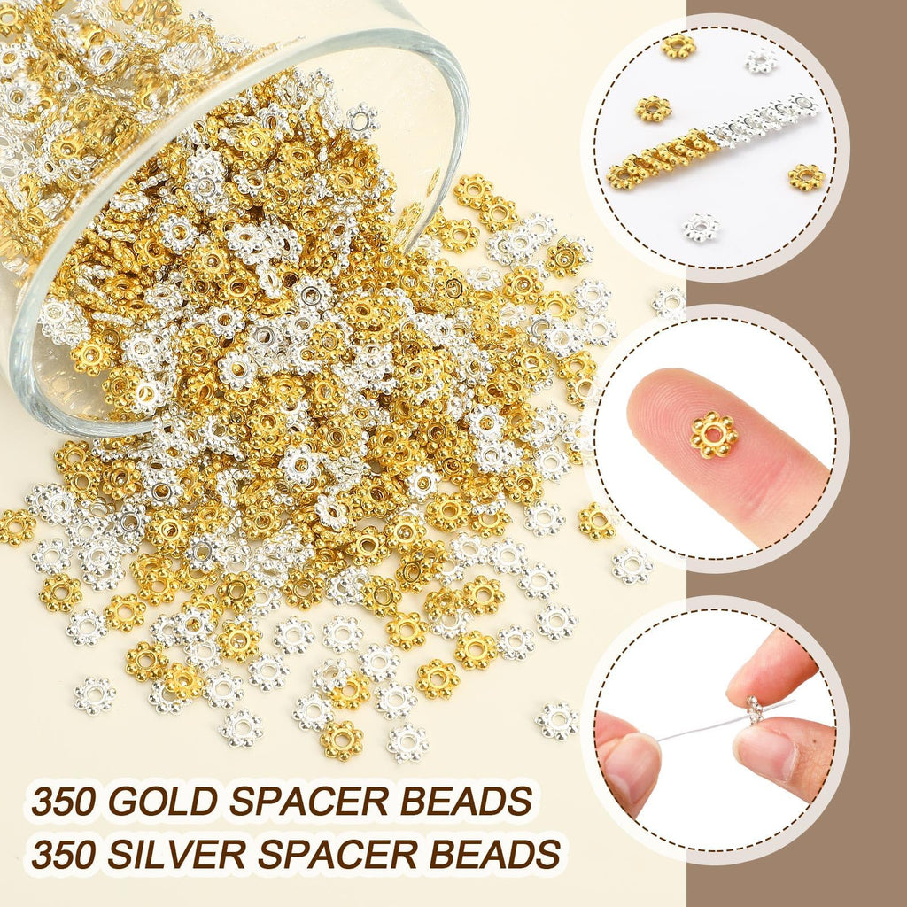 Augshy 700PCS White Letter Beads Alphabet Beads for Making DIY (6mm) | Premium Acrylic Cube Shape, Ideal Bracelets and Keychains, Large Hole Design for Easy Paracord Threading