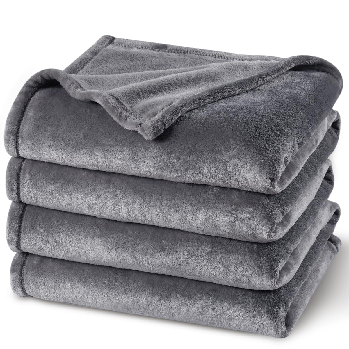 PHF Oversized King Big Fleece Blanket 120"x120", No Shed No Pilling Extra Large Soft Blanket, Giant 10'x 10' Lightweight for Bed, Sofa Travel and Camping, Suitable for All Season, Beige