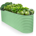 9-in-1 Galvanized Steel Raised Garden Bed // 8×2×1.5 ft Modular Planter for Gardening, Vegetables, Flowers // 18" Tall Metal Raised Garden Beds Outdoor (Dark Green) // Patented Design Planter Box