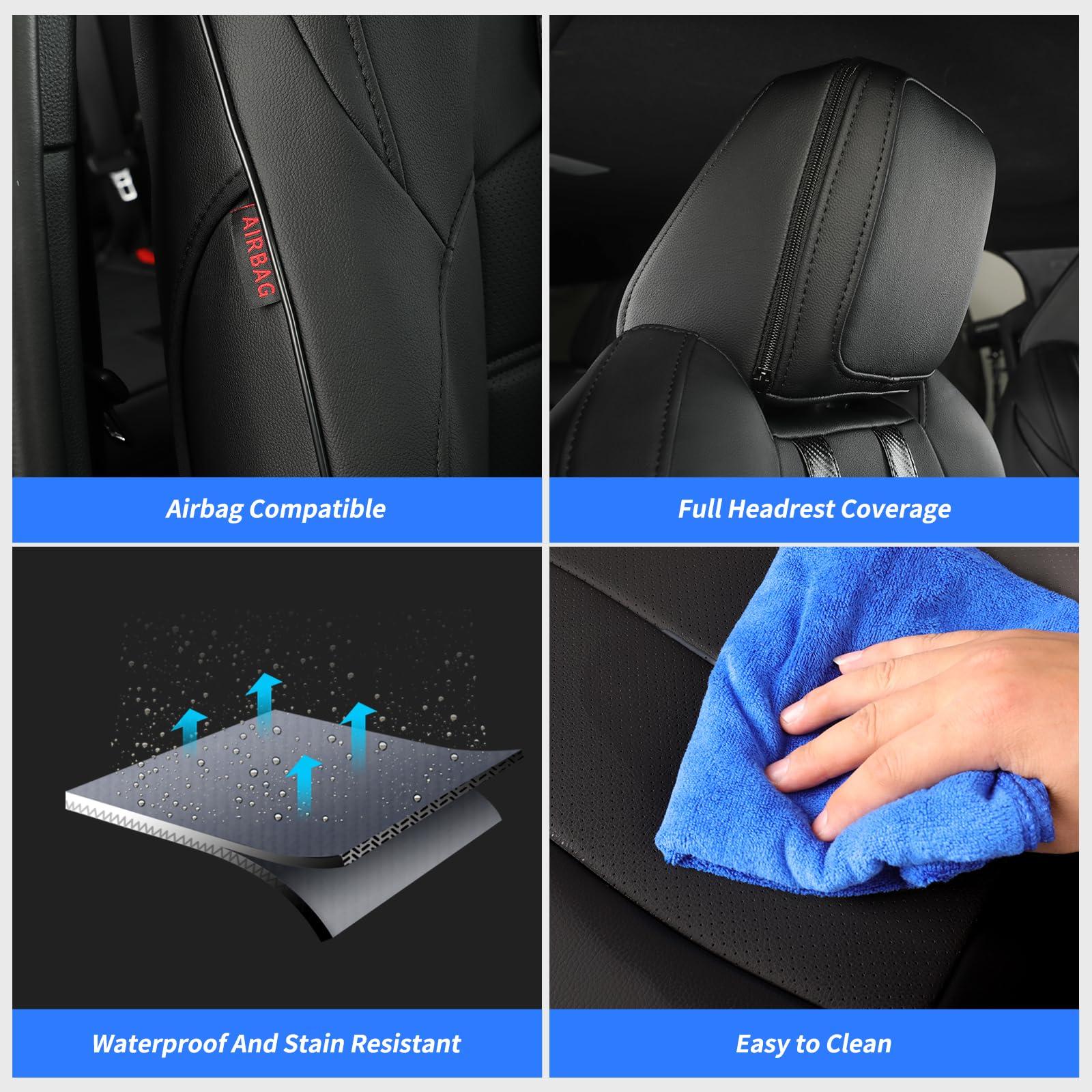 coverdream Front Seat Covers Custom Fit for Toyota Tacoma 2016 2017 2018 2019 2020 2021 2022 2023 SR SR5 TRD Series,Limited Pickup Truck,Breathable Seat Protector,Fit Like A Glove (Gray,2-Pack Only)