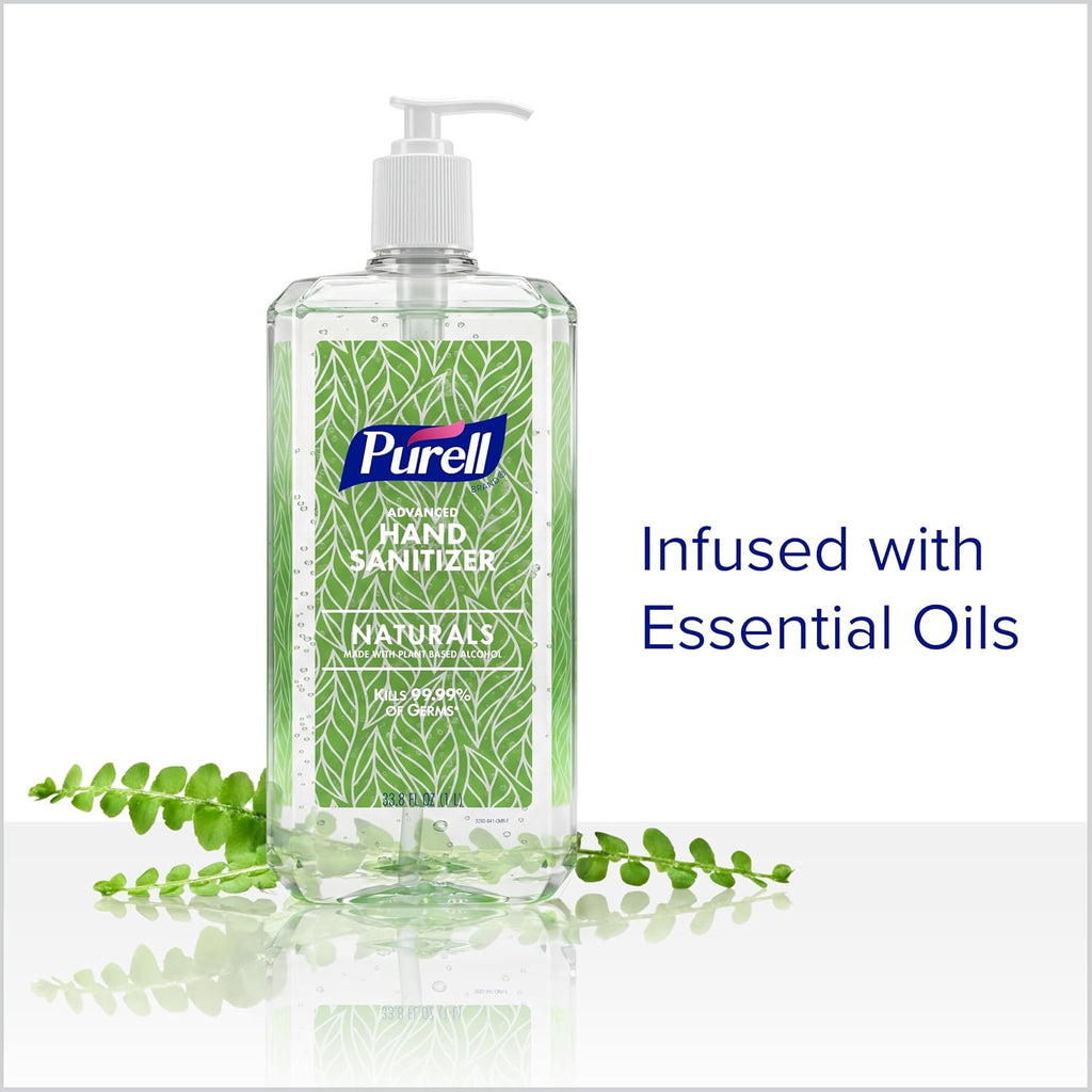 PURELL Advanced Hand Sanitizer Naturals with Plant-Based Alcohol, Citrus Scent, 1 Liter Pump Bottle (Pack of 1) - 3280-04-CMR
