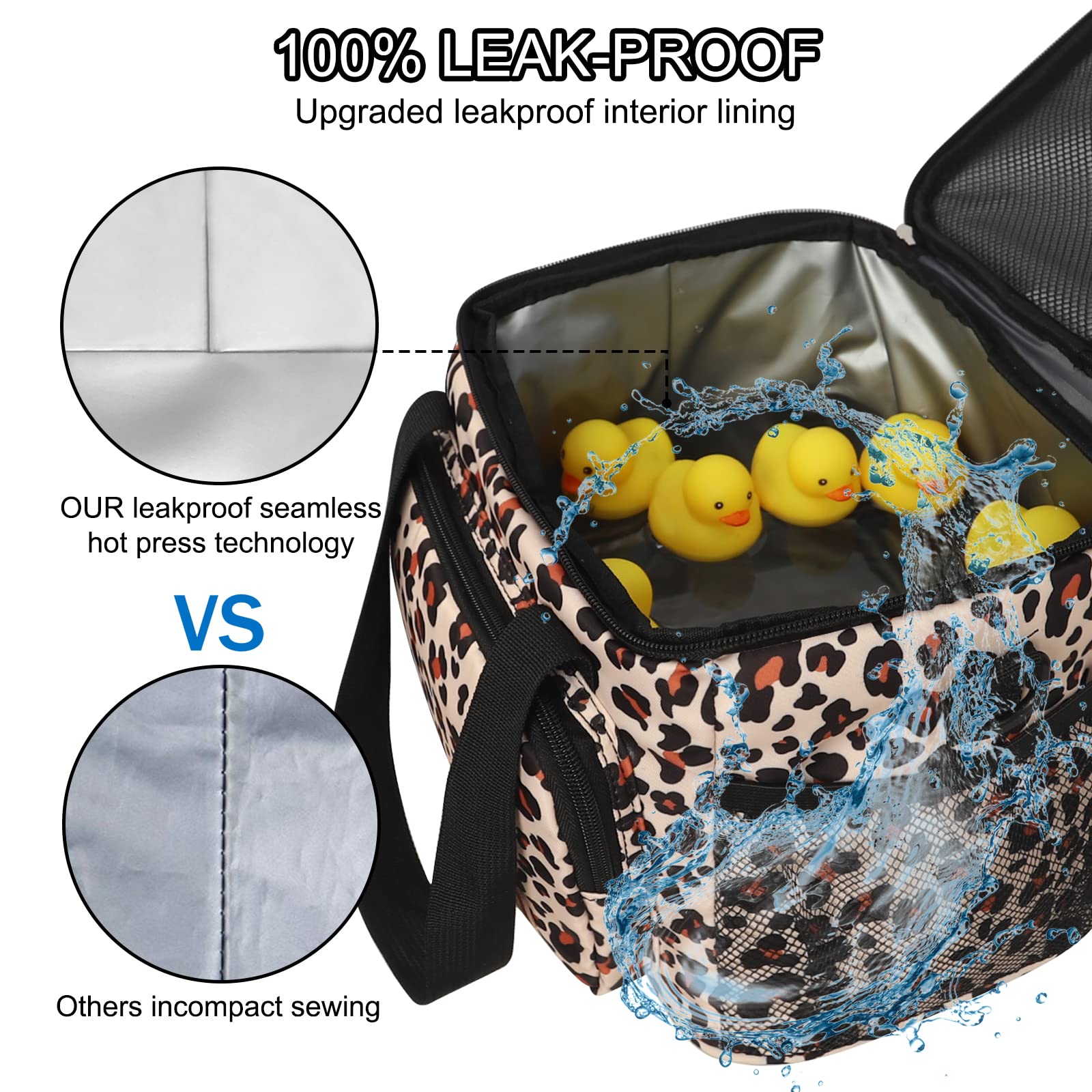 Femuar Lunch Bags for Women/Men, Insulated Lunch Bag for Work Office Picnic - Large Lunch Cooler Bag Leakproof Lunch Box with Adjustable Shoulder Strap for Adults - Grey (15L)