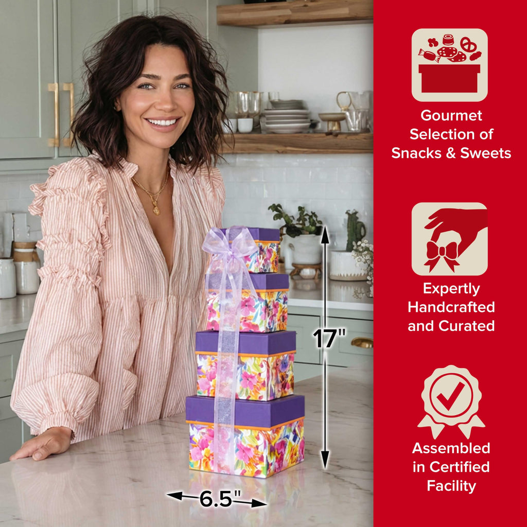 Broadway Basketeers Grand Tower Birthday Snack Gift Tower Gourmet Food Gift