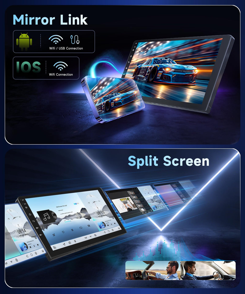 5G WiFi Android 15 Car Stereo for Chevrolet Chevy Camaro 2008–2015 Wireless Carplay Android Auto,9" HD IPS Touchscreen Car Radio Support GPS/10band DSP Audio/Bluetooth/FM/SWC/Backup Camera