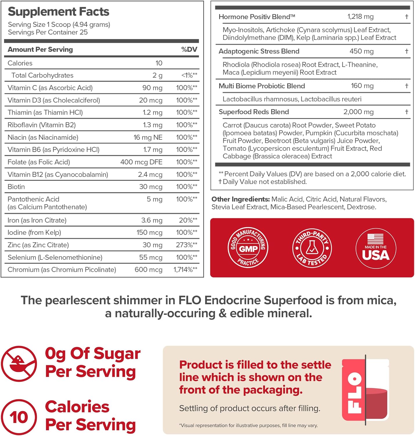 O Positiv FLO Women’s Endocrine Superfood Powder – Supports Healthy Cortisol Levels, Hormonal Balance, Thyroid & Gut Health – Multivitamin Plus Rhodiola, DIM, Myo-Inositols, Red Superfood– 25 Servings