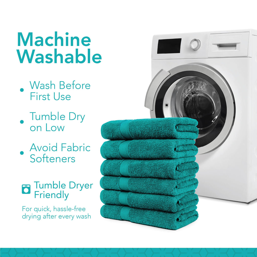 Pleasant Home Bath Towels Set of 6 (24” x 50”) 100% Cotton, 515 GSM | Lightweight, Soft & Highly Absorbent Luxury Towels for Bathroom | for Gym, Pool & Spa | 6 Pack, Gray