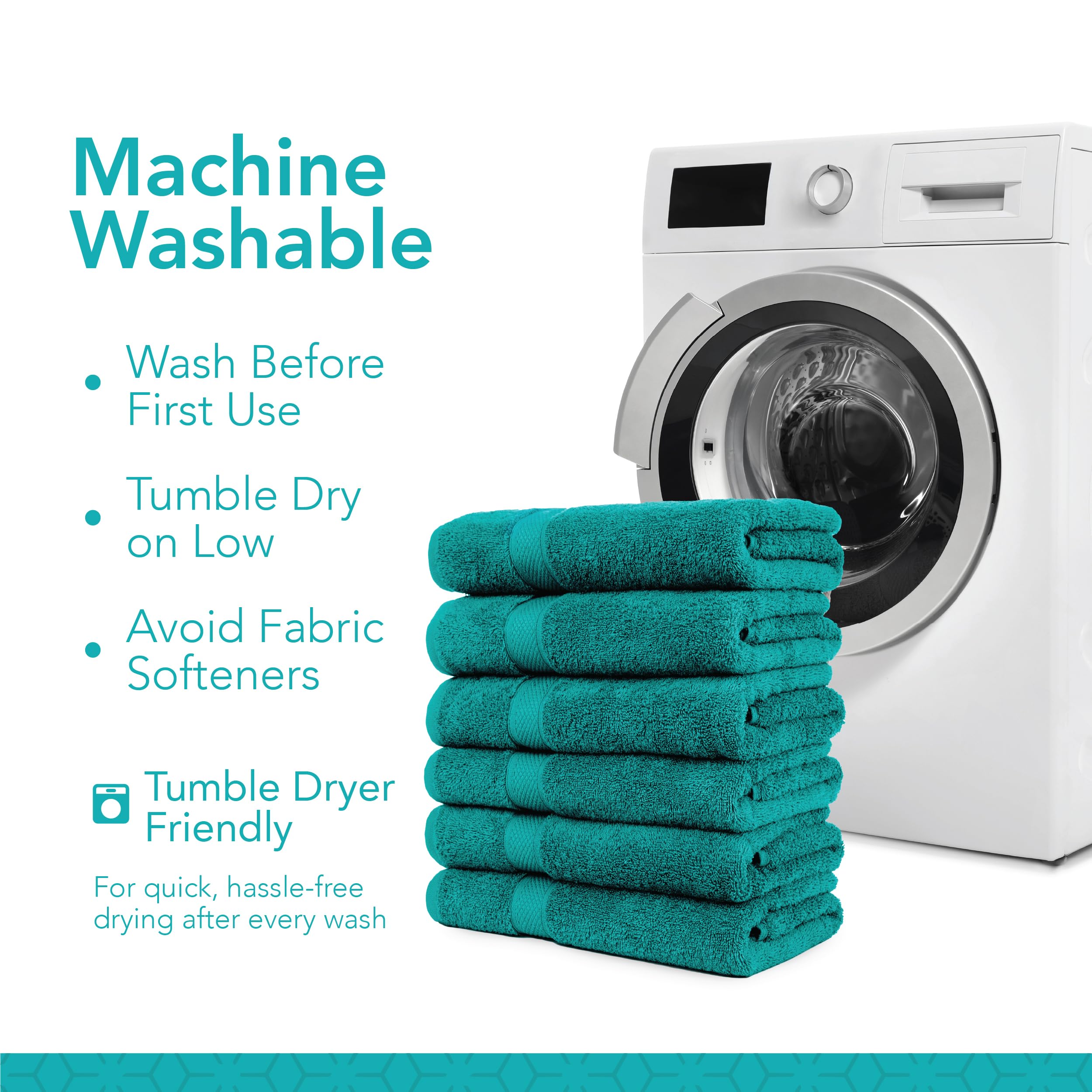 Pleasant Home Bath Towels Set of 6 (24” x 50”) 100% Cotton, 515 GSM | Lightweight, Soft & Highly Absorbent Luxury Towels for Bathroom | for Gym, Pool & Spa | 6 Pack, Gray
