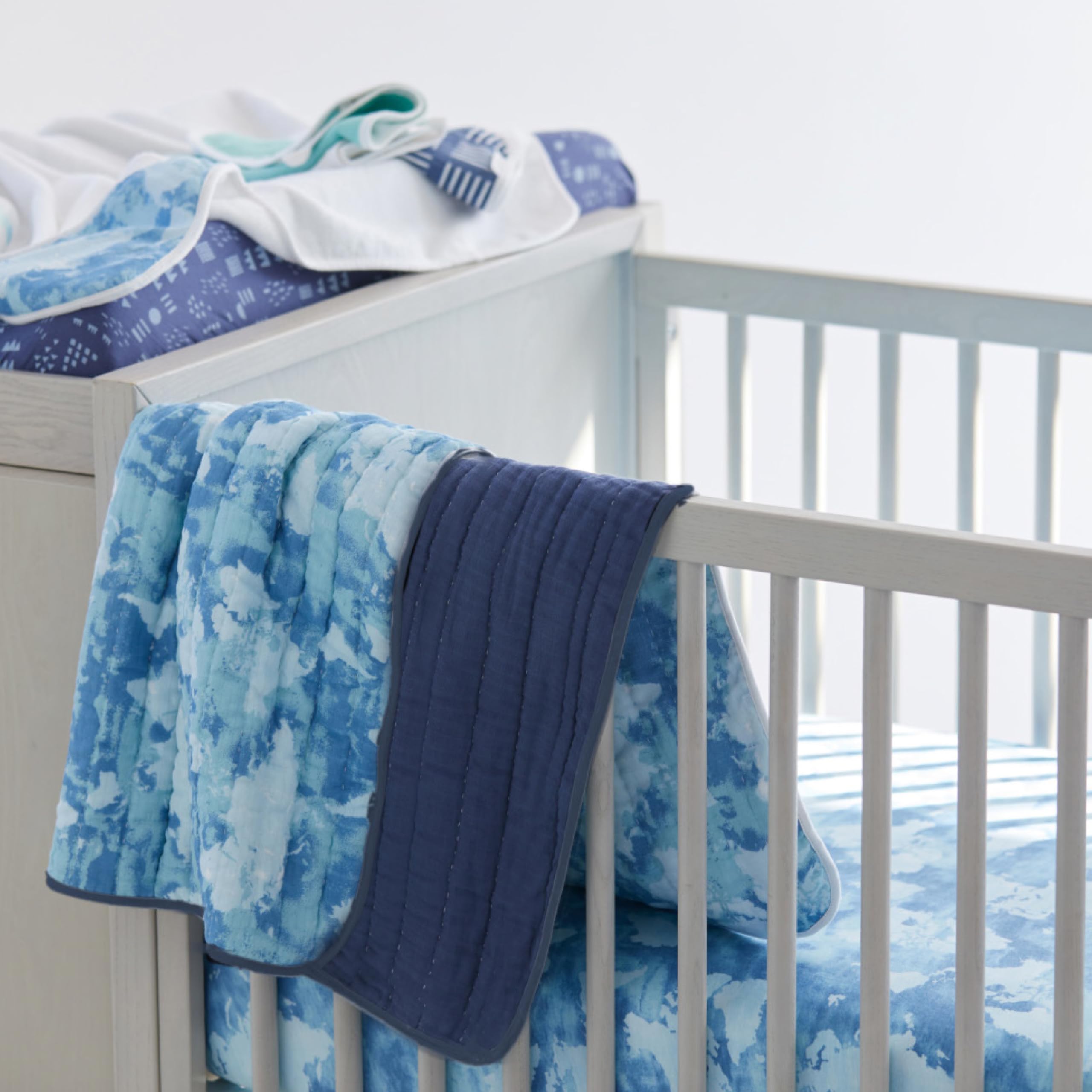 HonestBaby Unisex-Baby Fitted Crib Sheets Set Standard Mattress, 100% Organic Cotton Baby Boys, Girls, Neutral, 1 Pack - Peach Skin Painted Buffalo Check, One Size