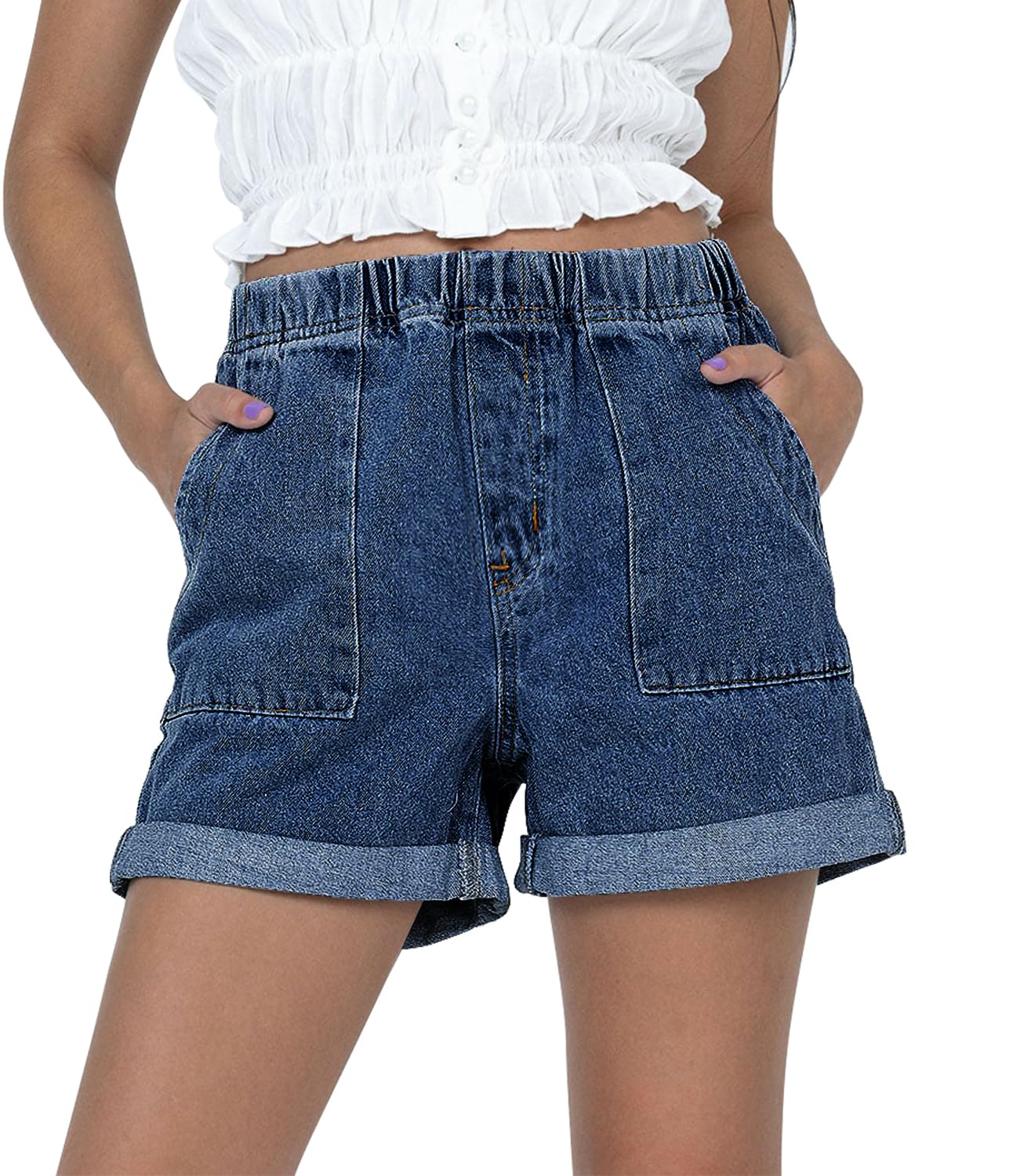 SANMM Jean Shorts Womens Summer Stretchy Denim Casual Hot Short Jorts 2026