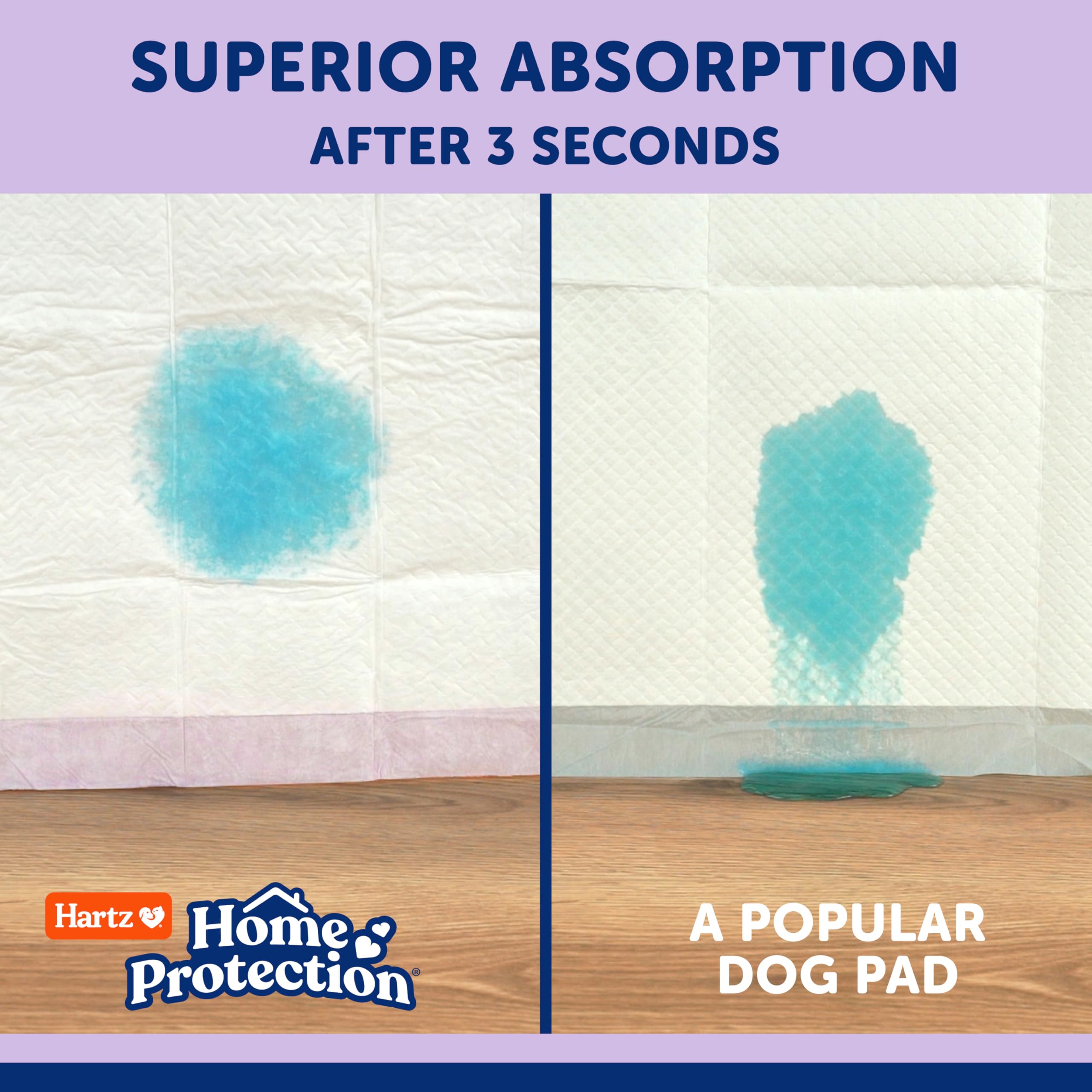 Hartz Home Protection Super Absorbent Odor Eliminating Lavender Scented No Leak Dog Pads, 50 count