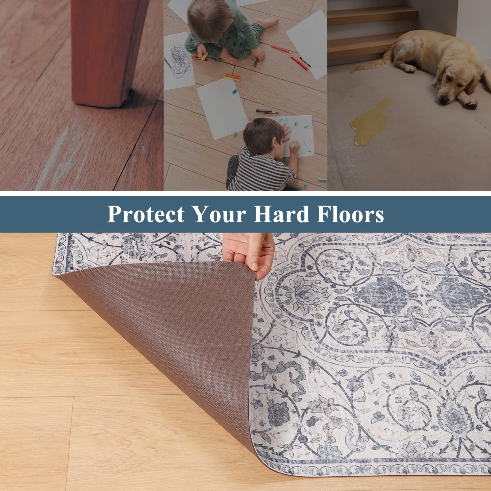 Clear Frosted Floor Mat, PVC Durable Anti-Scratch Floor Mat (24"x 36")