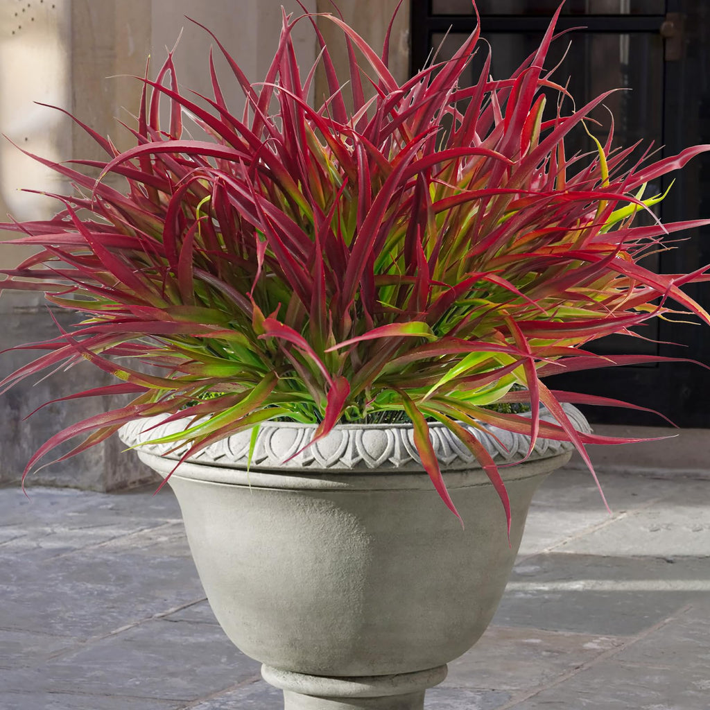 Uieke 28 Bundles Artificial Outdoor Plants UV Resistant Fake Grass Plants Faux Plastic Plants Greenery Shrubs for Home Garden Pathway Window Box Front Porch Cemetery Fall Decor, Autumn Red