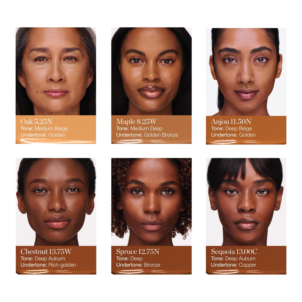 Ogee Complexion Perfecting Liquid Foundation - Lightweight Tinted Moisturizer For Face (Acacia 12.25C - Deep, Red Undertones) - with Vitamin C & Jojoba Oil - Certified Organic & Made in USA