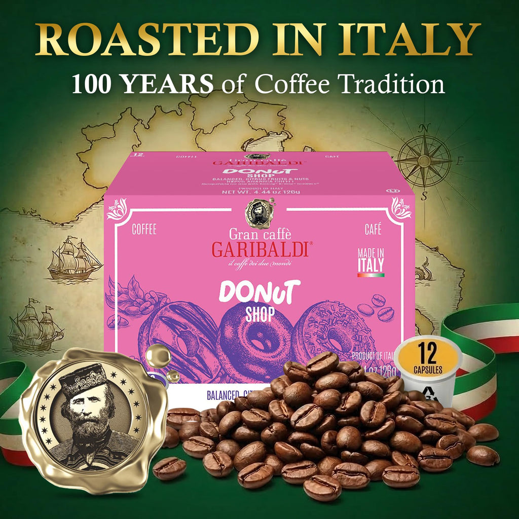 Caffè Garibaldi Colombian Coffee Pods, for Keurig K-Cup Brewers, Single Serve Cups with 100% Arabica Blend for Coffee Makers, 12 Count Recyclable Pods - Medium Roast
