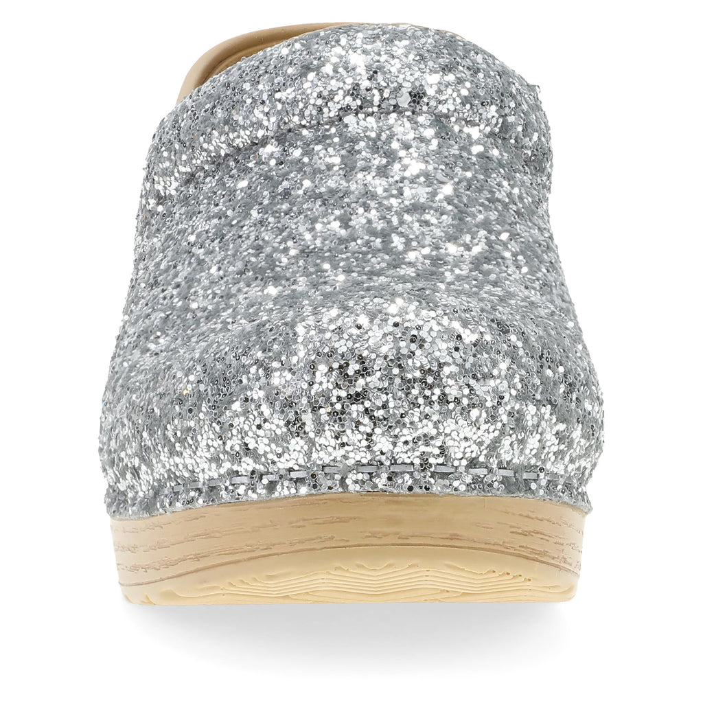 Dansko Professional Glitter Slip-On Clogs for Women – Rocker Sole and Arch Support for Comfort – Shiny and Stylish Glitter Uppers