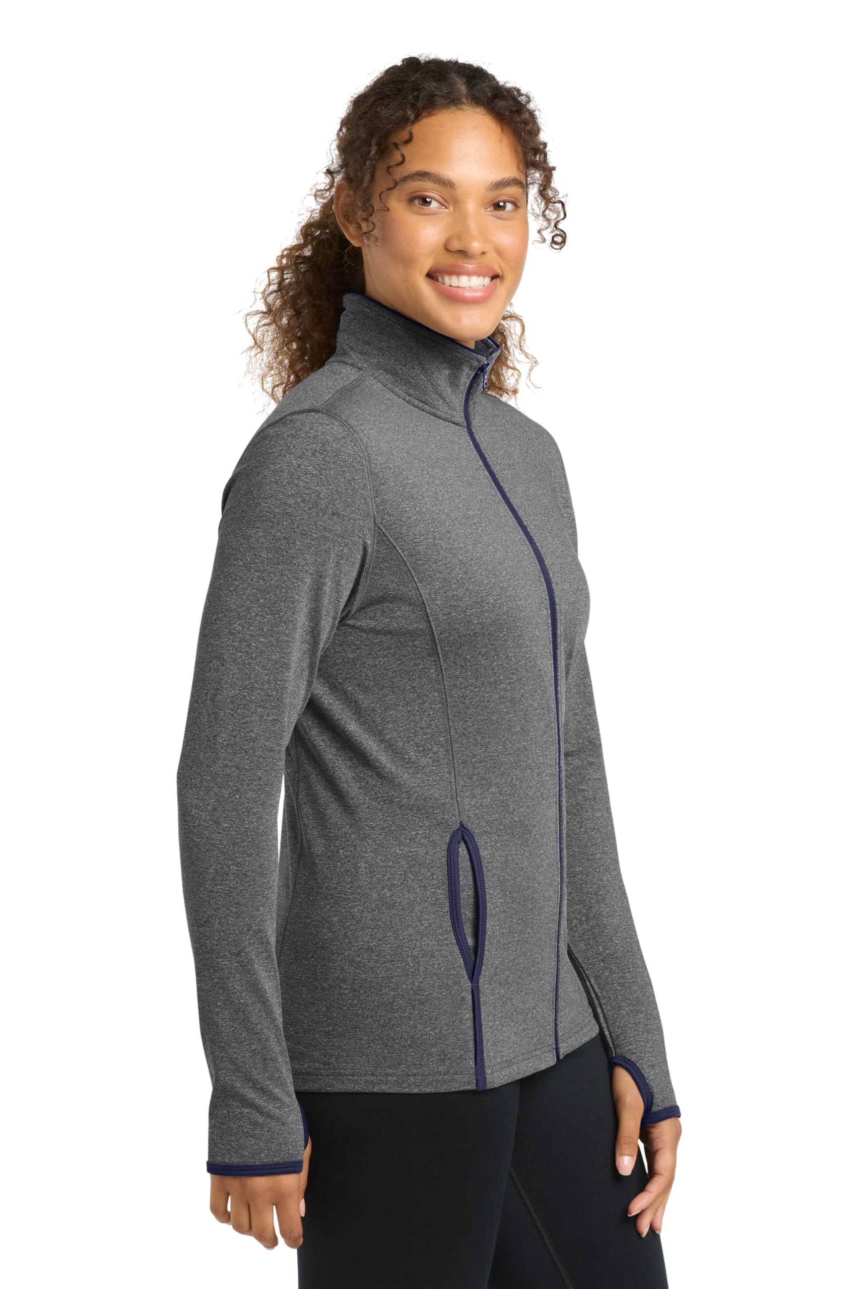 SPORT-TEK Women's Sport-Wick Stretch Contrast Full Zip Jacket