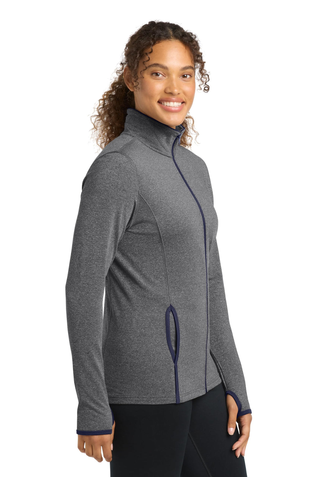 SPORT-TEK Women's Sport-Wick Stretch Contrast Full Zip Jacket