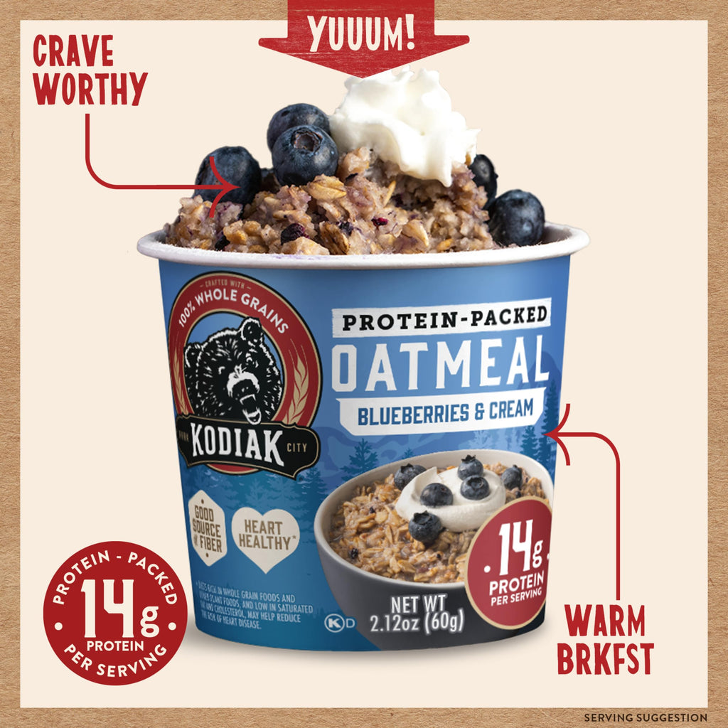 Kodiak Cakes Instant Protein Apple Cinnamon Oatmeal in a Cup, 2.12oz (Pack of 12)