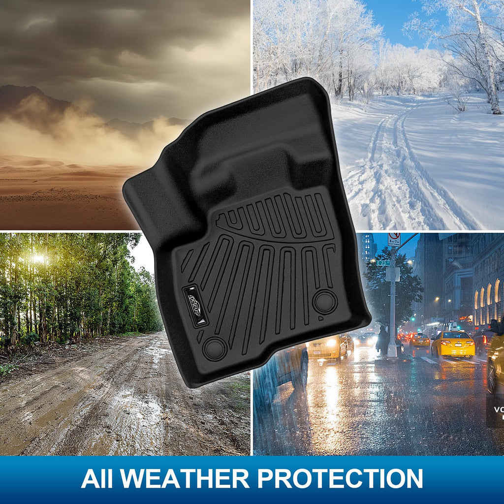 PELEUS Floor Mats for Toyota 4Runner 2003-2009 (4th Gen), All Weather Custom Fit Car Mats & Cargo Liner Set, Odorless TPE Heavy Duty Protection Accessories, Black (Only 5-Seat Models)