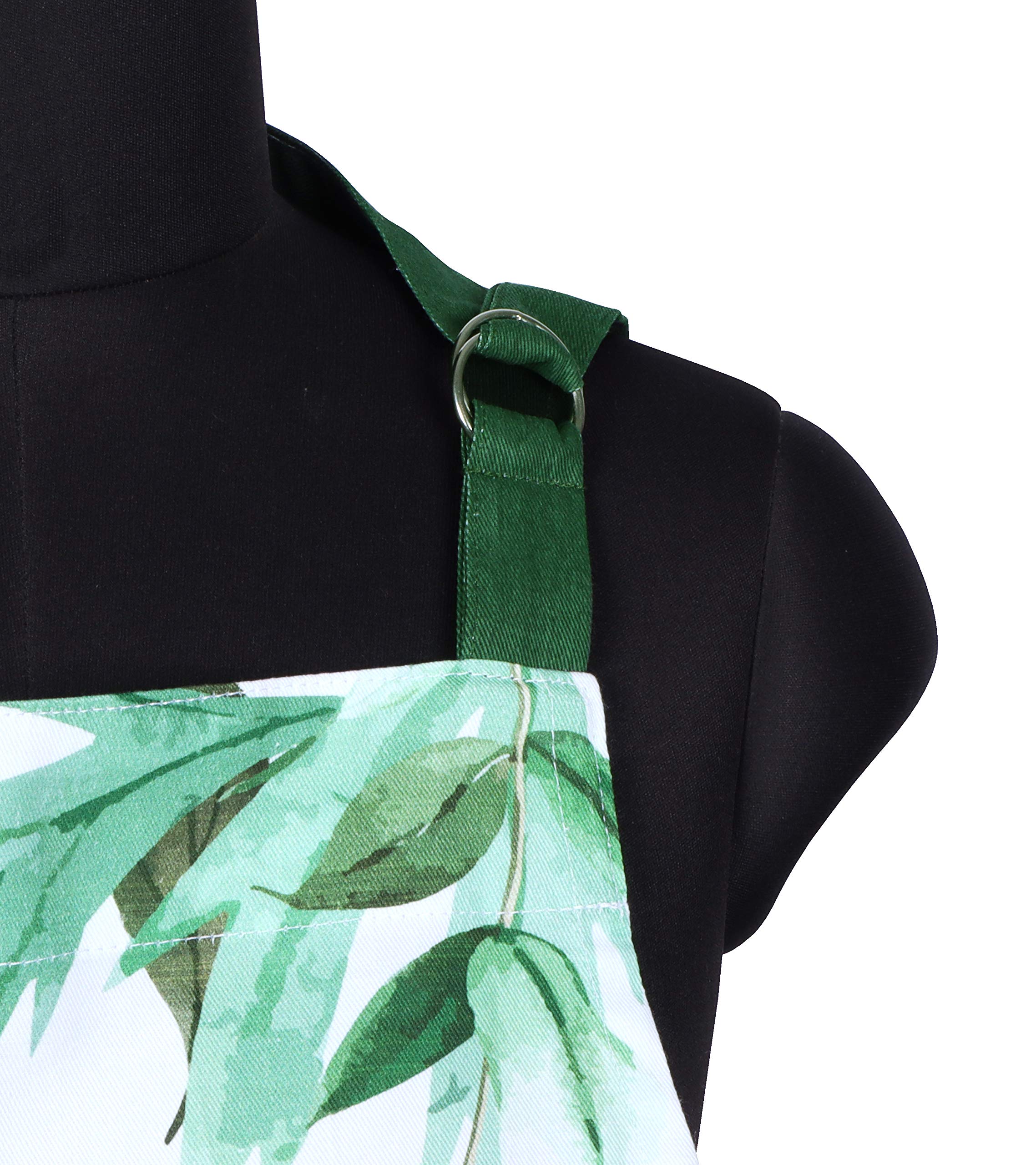 AMOUR INFINI Cotton Aprons for Women with Pocket, Adjustable Strap & Waist Ties - Washable Aprons for Baking, Cooking, Gardening (27.5 x 33 Inches - Blooming Floral)