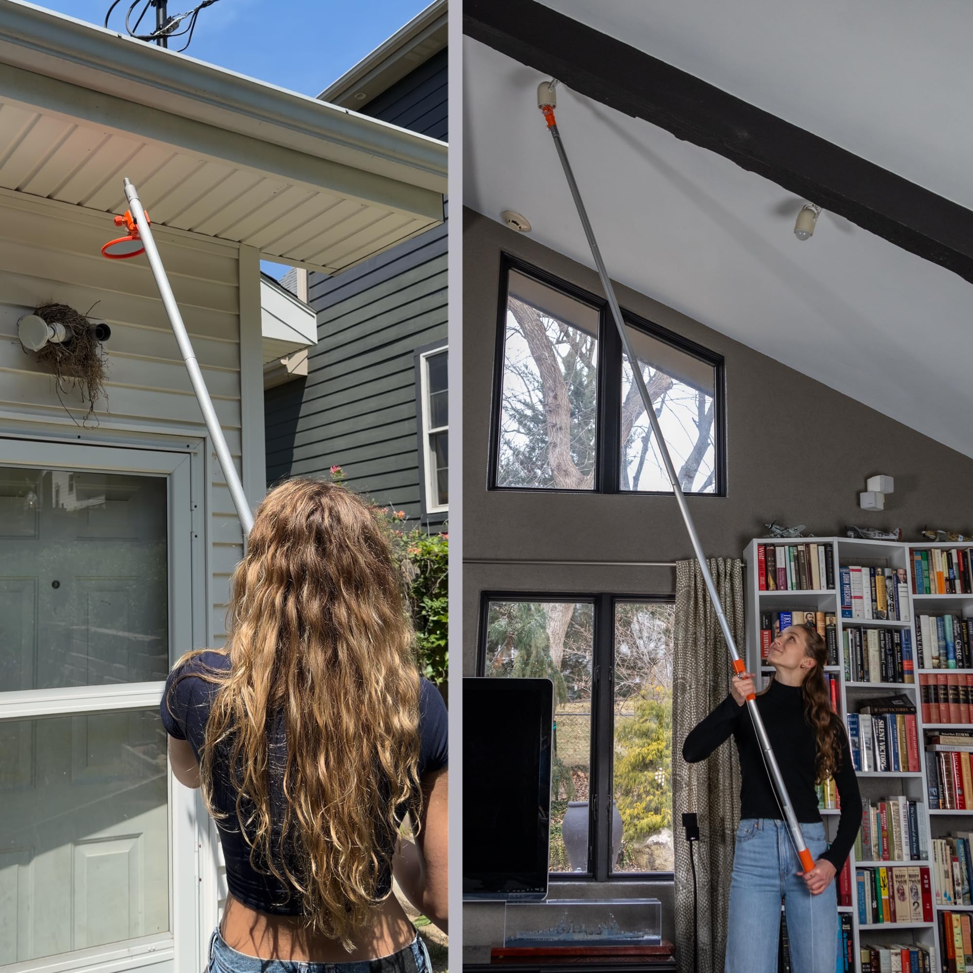 EZ Smart 21ft+ Extension Pole – Extendable Pole Reaches 1 to 16ft, Expandable with Add-a-Pole – Compact, Lightweight, and Durable – Fits Cleaning, Painting, Dusting & Fruit Picker Attachments