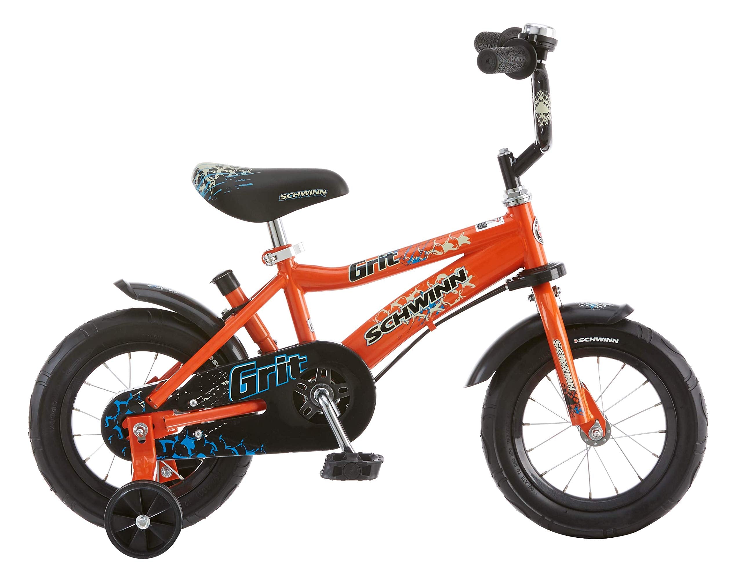 Schwinn Petunia and Grit Bike, Bike for Kids Ages 2-4, Steerable Beginner Bicycle with Training Wheels, Parent Push Handle, Rear Coaster Brake, Adjustable Seat