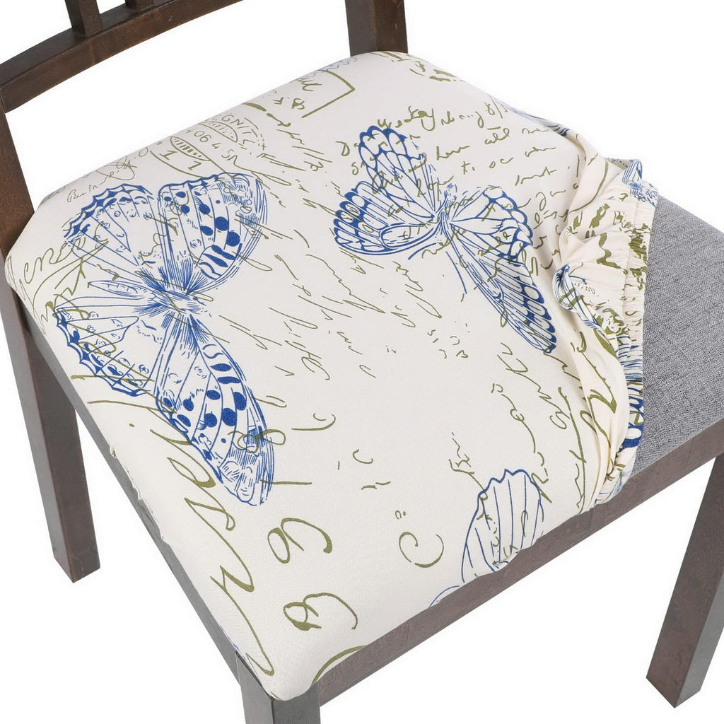 SearchI Seat Covers for Dining Room Chairs Stretch Printed Chair Seat Covers Set of 2, Removable Washable Upholstered Chair Seat Protector Cushion Slipcovers for Kitchen, Office(Ball Flower)