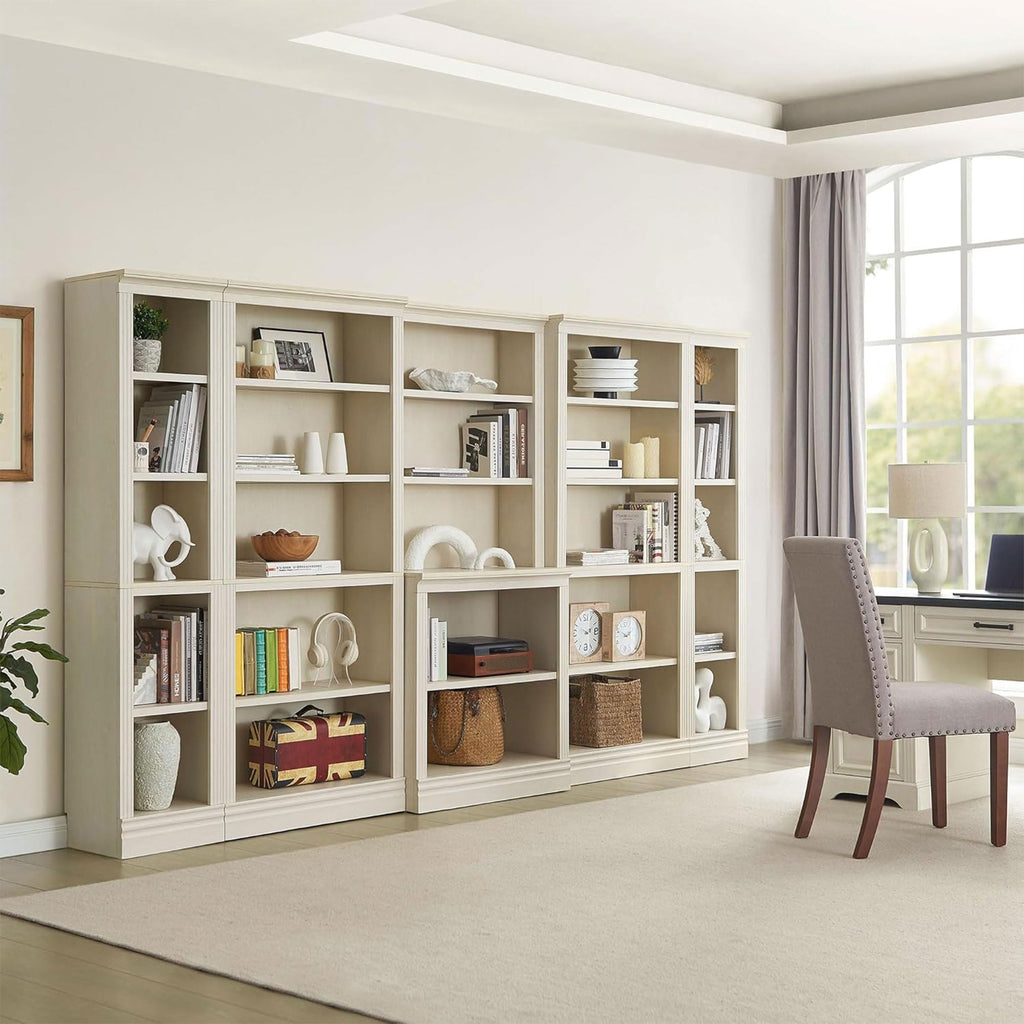 JAHRSTIM Halston Bookshelf, 5-Tier Tall Deep Storage Shelf, Adjustable Open Shelving Unit Closet Organizer and Storage for Living Room Home Office Bedroom, Modular Deep Bookcase Bookshelves