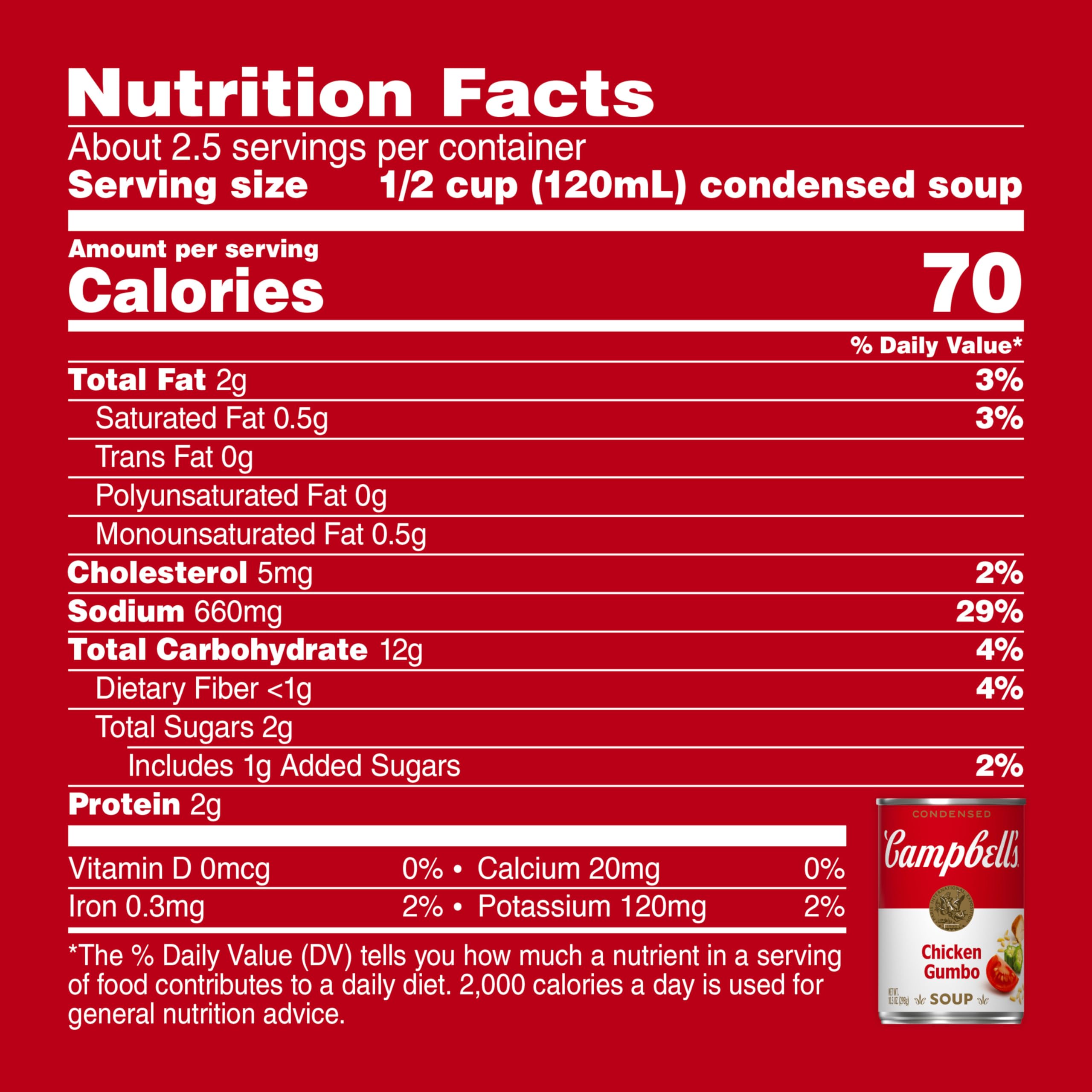 Campbell's Condensed Chicken Gumbo Soup, 10.5 Ounce Can