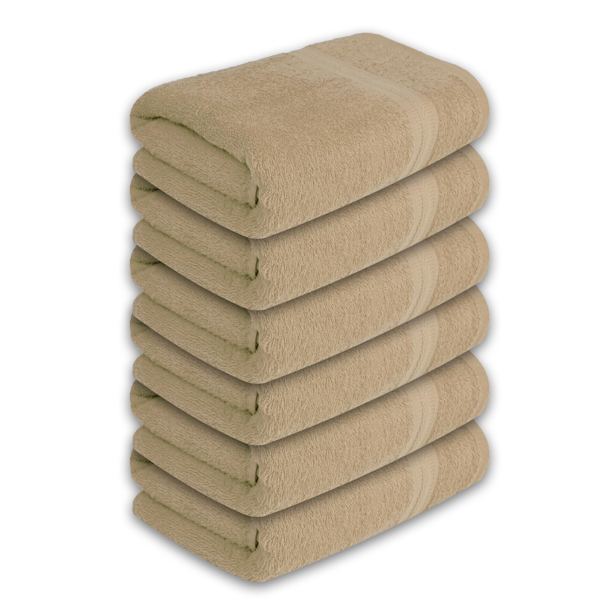 Medium Bath Towels Pack of 6 – 24x48 Inches – Soft, Quick Dry & Highly Absorbent – 100% Cotton Towels for Bathroom, Spa, Gym & Hotel – Aqua Blue