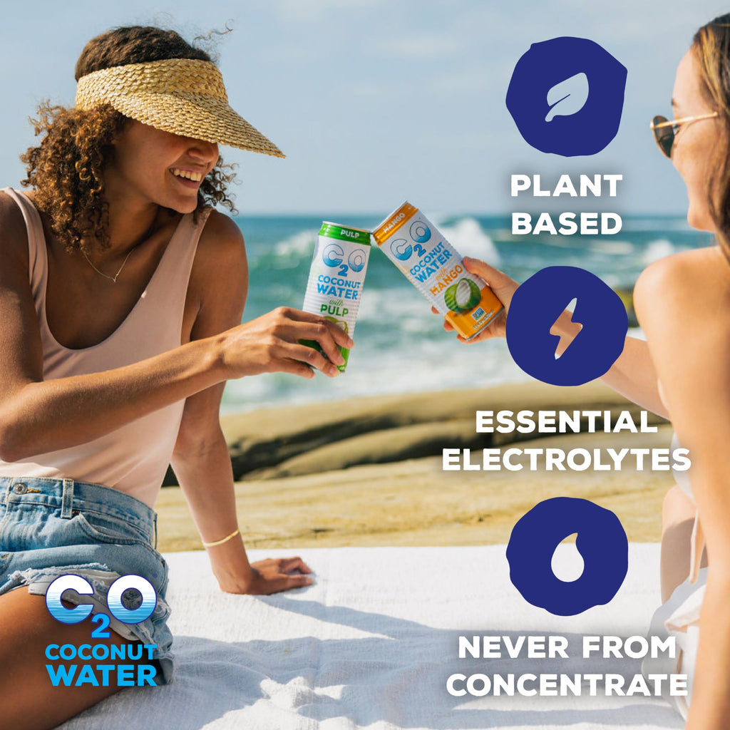 C2O - Coconut Water with Ginger, Lime, & Turmeric (12 Pack) - Made with Fresh Coconut Water - Plant Based - Non GMO - Canned Water - Natural Hydration, Electrolytes, & Potassium - 12 Cans, 17.5 FL OZ