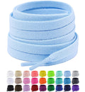 Upgrade Tight Weave Flat Shoelaces 28 Colors 5/16" Wide Shoe Laces for Sneakers - 2Pairs