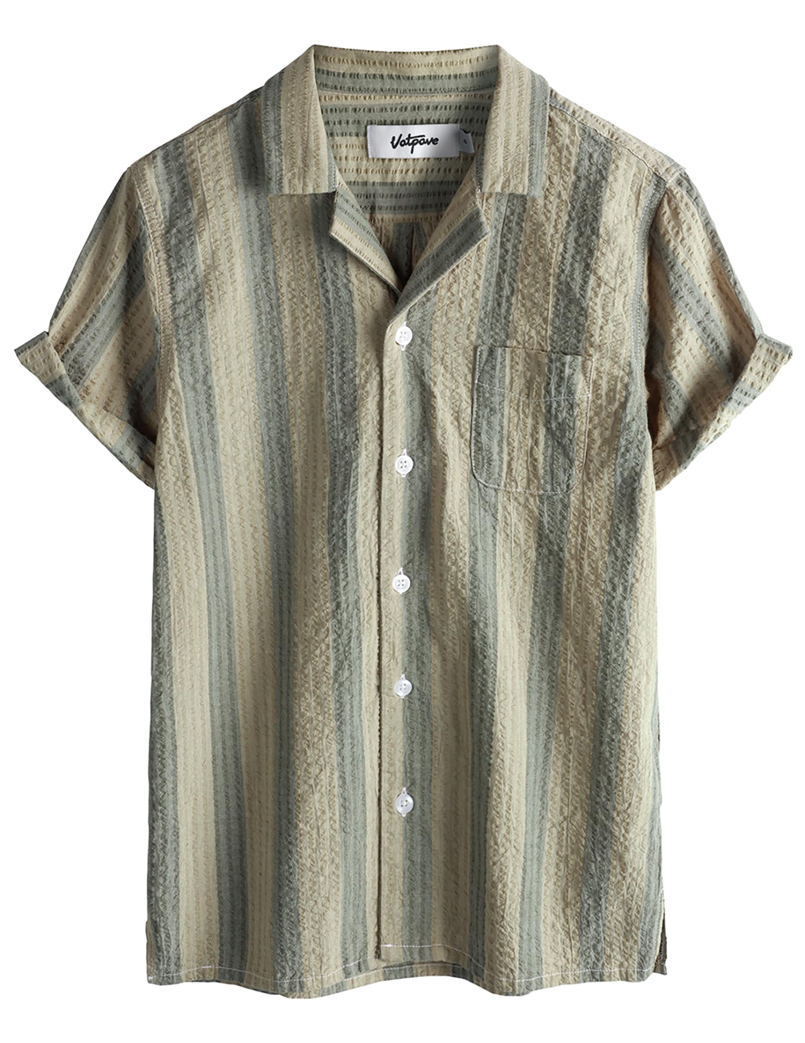 VATPAVE Boys Button Down Shirt Short Sleeve Casual Hawaiian Shirt Cuban Collar Summer Beach Shirts with Pocket